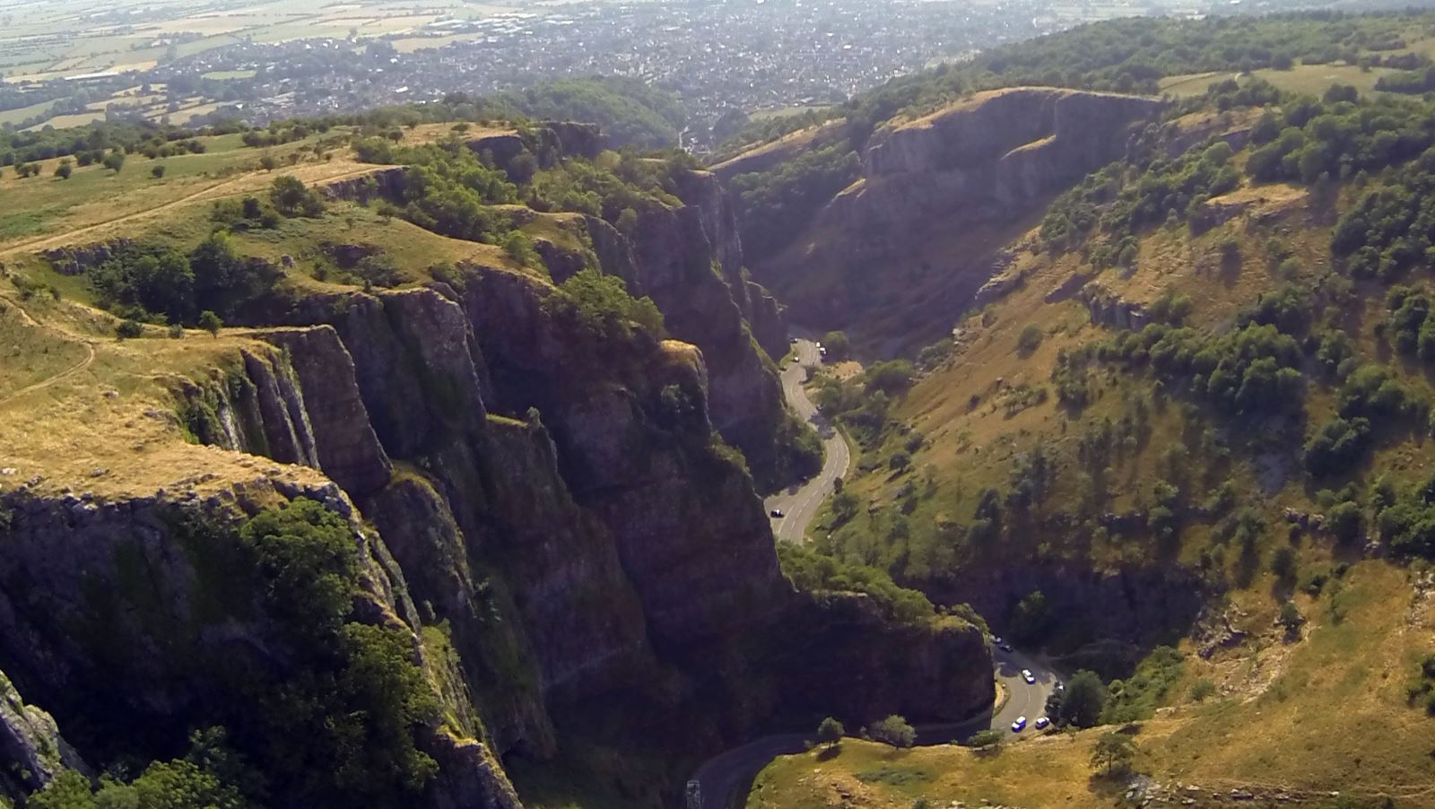 A view from the top of Cheddar Gorge